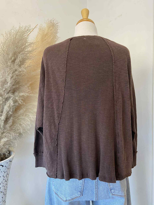 Dani Dolman Top ~ Coffee Bean