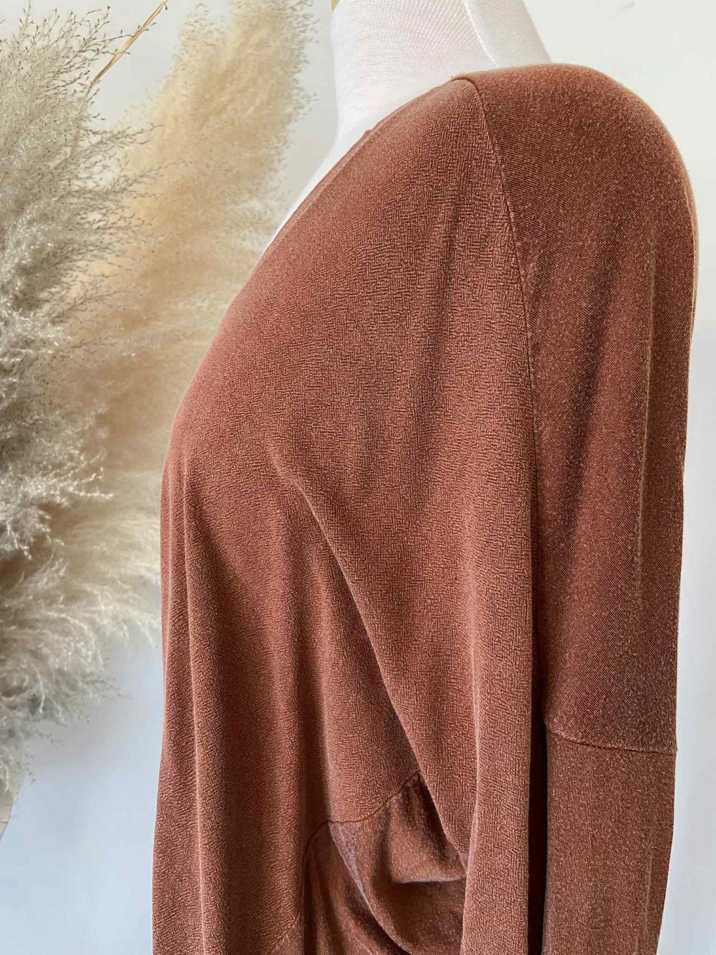 Leni V-Neck Dolman Top ~ Currant
