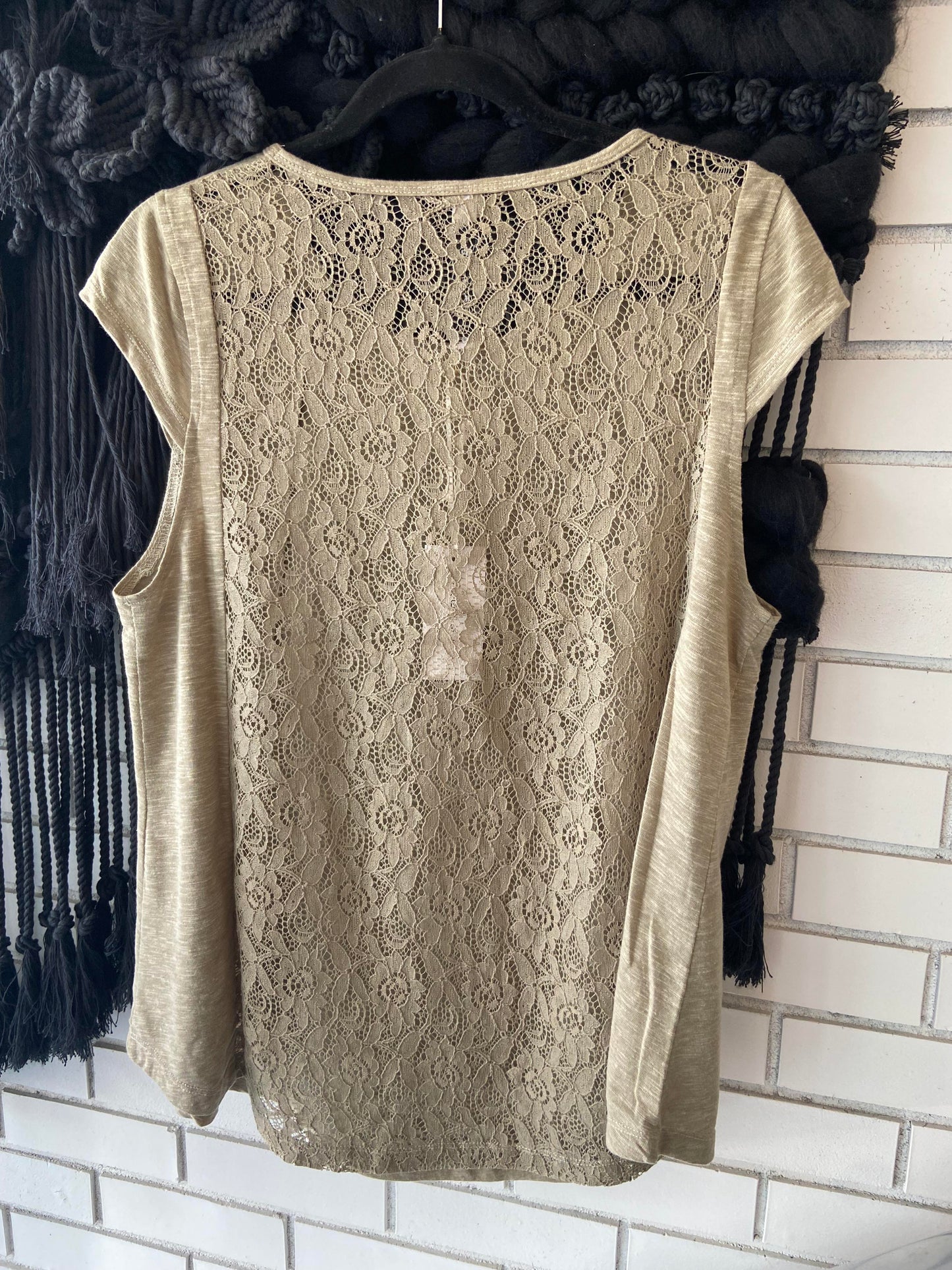 Dahlia Lace Back Top ~ Fern