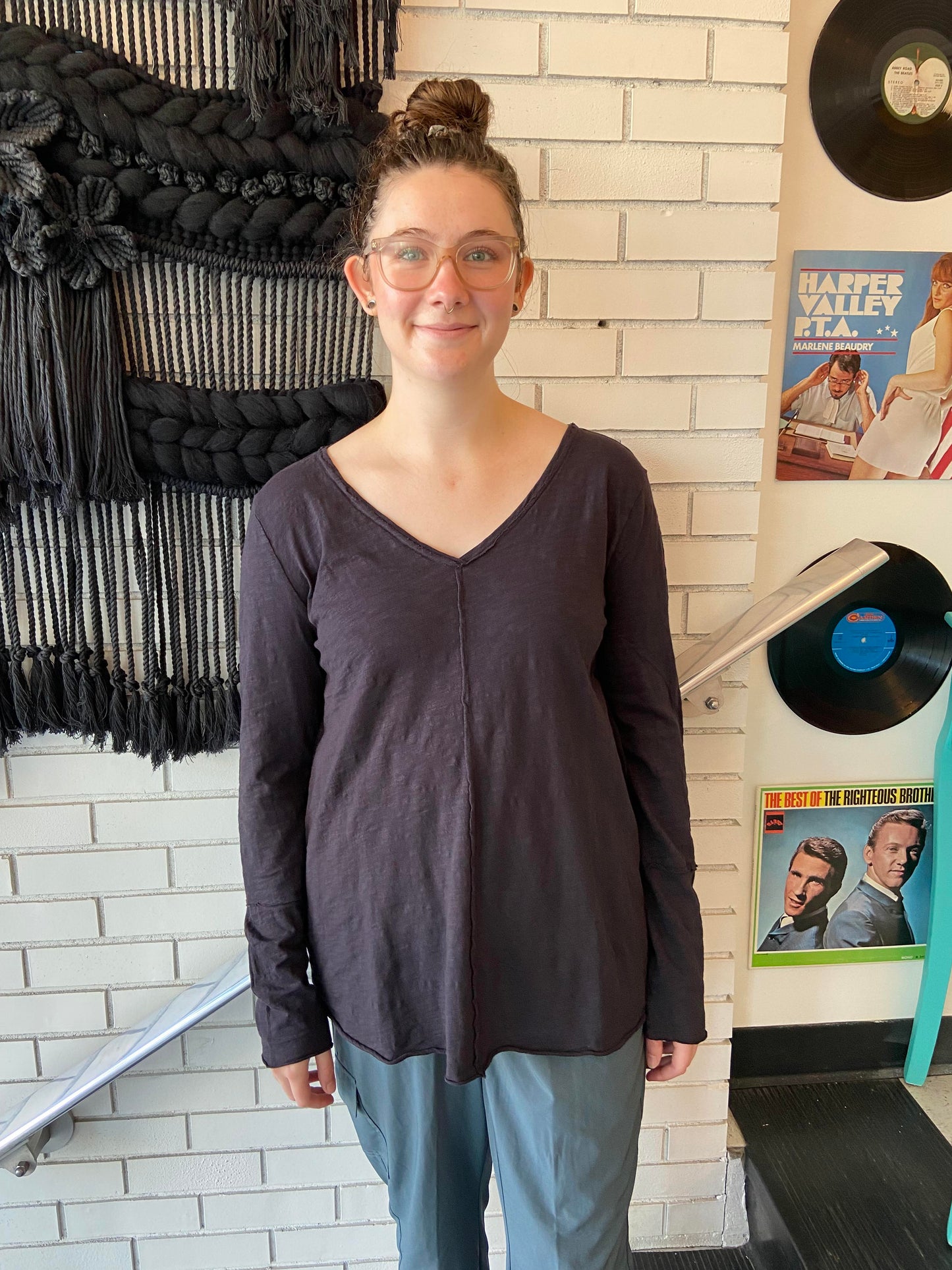 Brett Vneck Tunic ~ Grit Grey ~ Size S