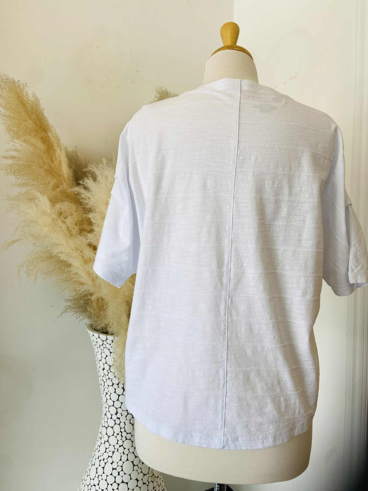 Arla Pleated Sleeve Top ~ White