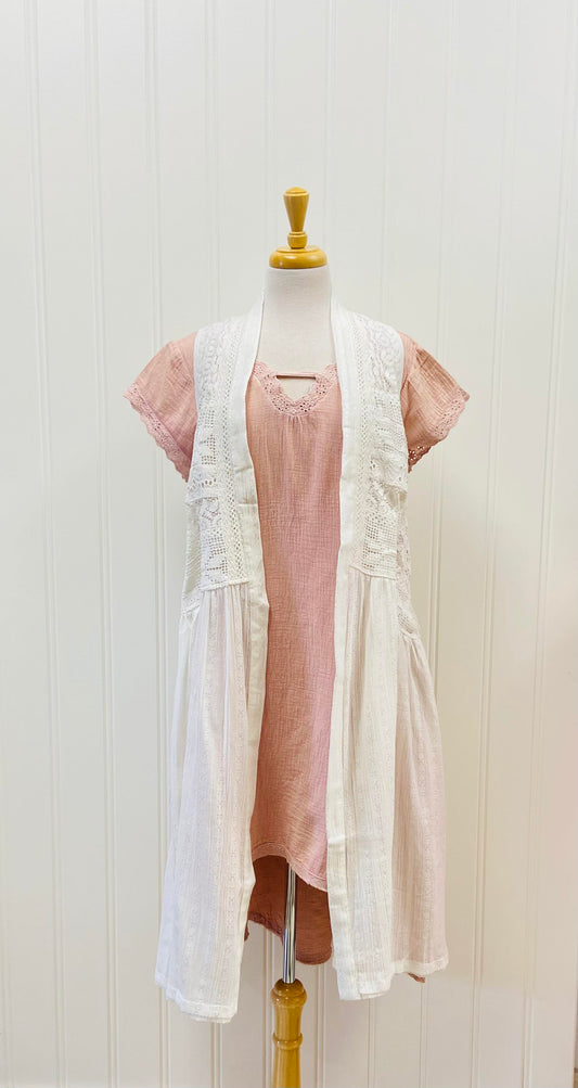 Jasper Lace Vest ~ White