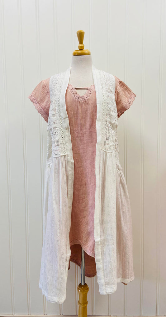 Jasper Lace Vest ~ White