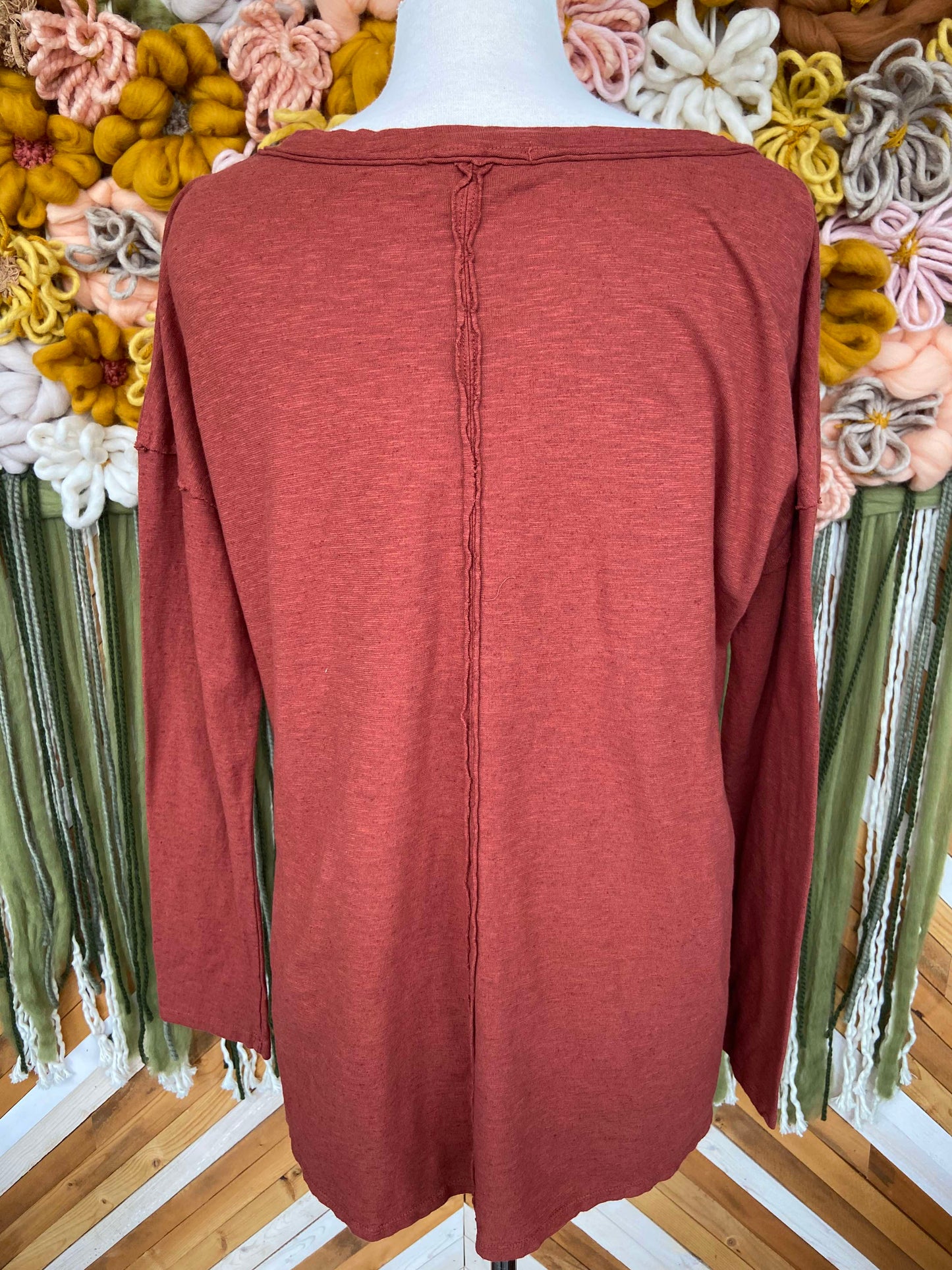 Ames Raw Seam Top ~ Cognac