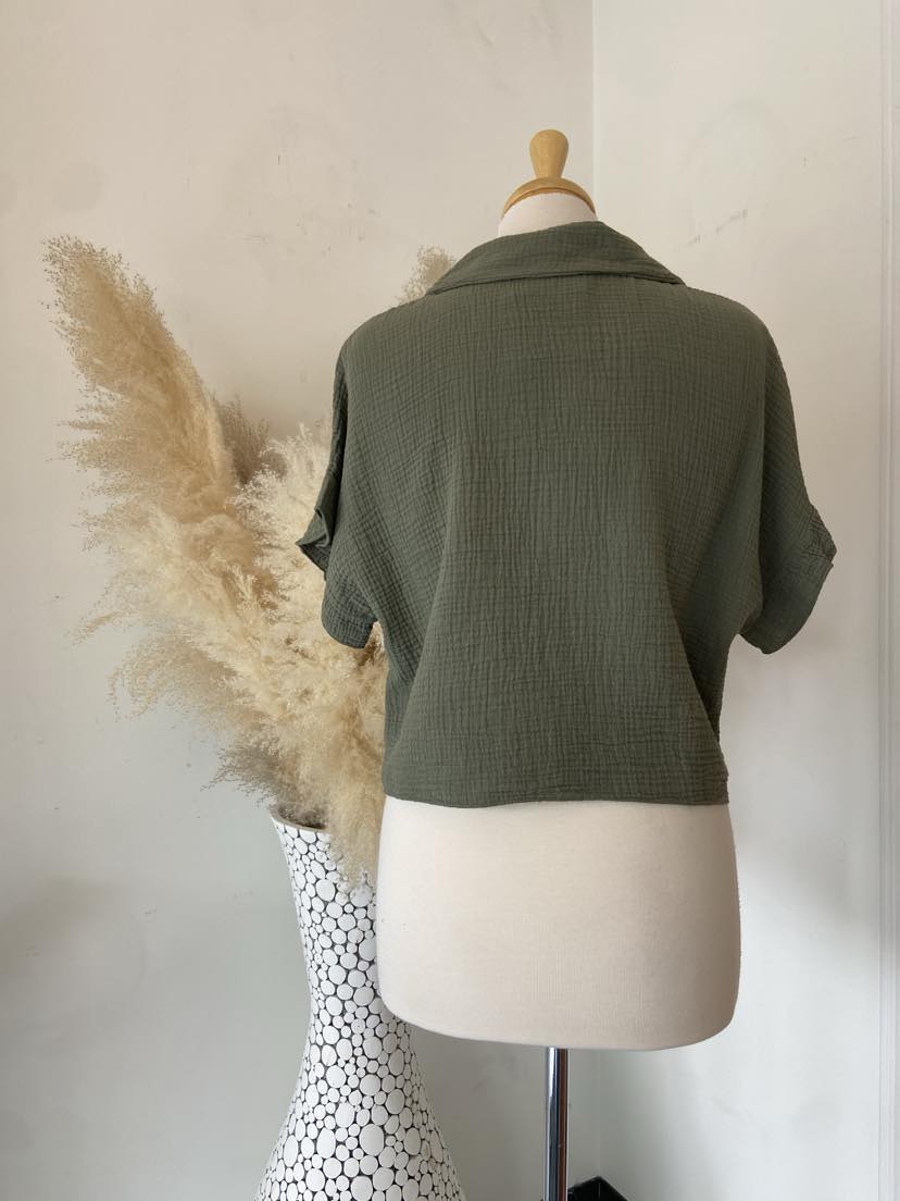 Libby Tie Front ~ Khaki