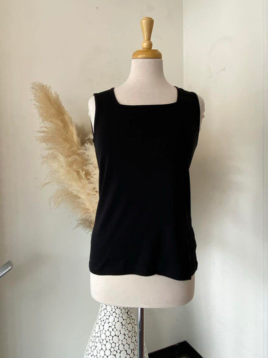 Polly Square Neck Tank ~ Black