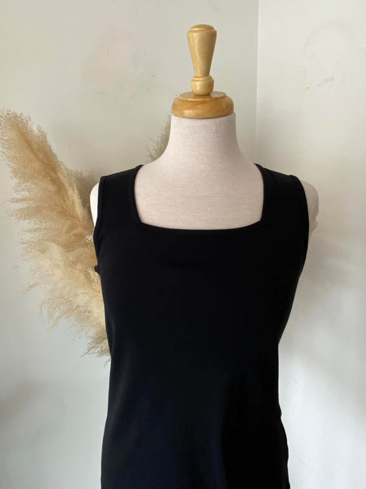 Polly Square Neck Tank ~ Black