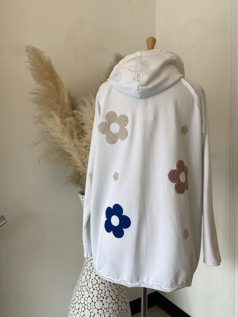 Chelsea Flower Hoodie ~ White