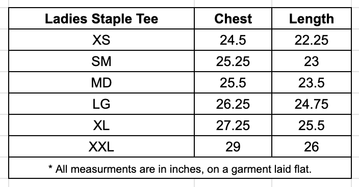 Ladies Staple Tee: Black