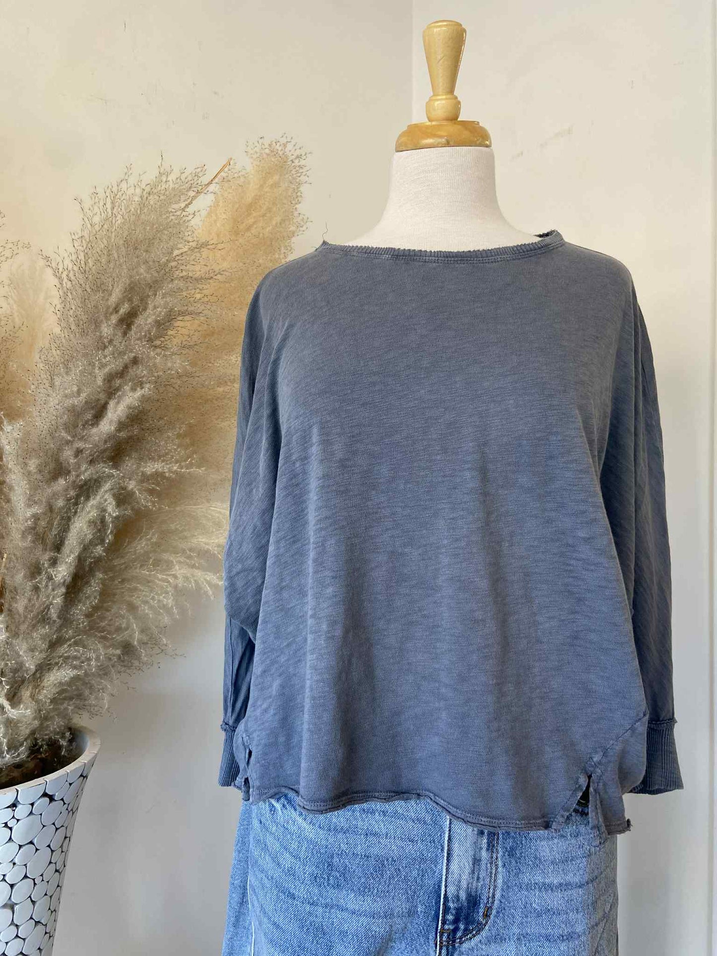 Dani Dolman Top ~ Pigeon Blue