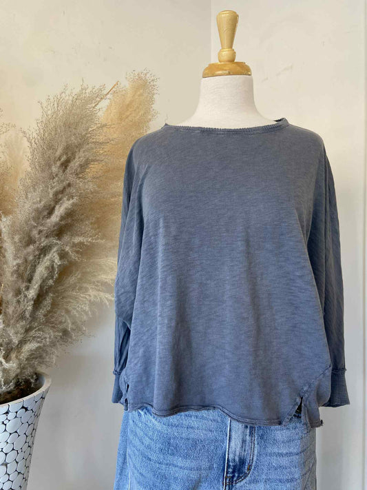 Dani Dolman Top ~ Pigeon Blue