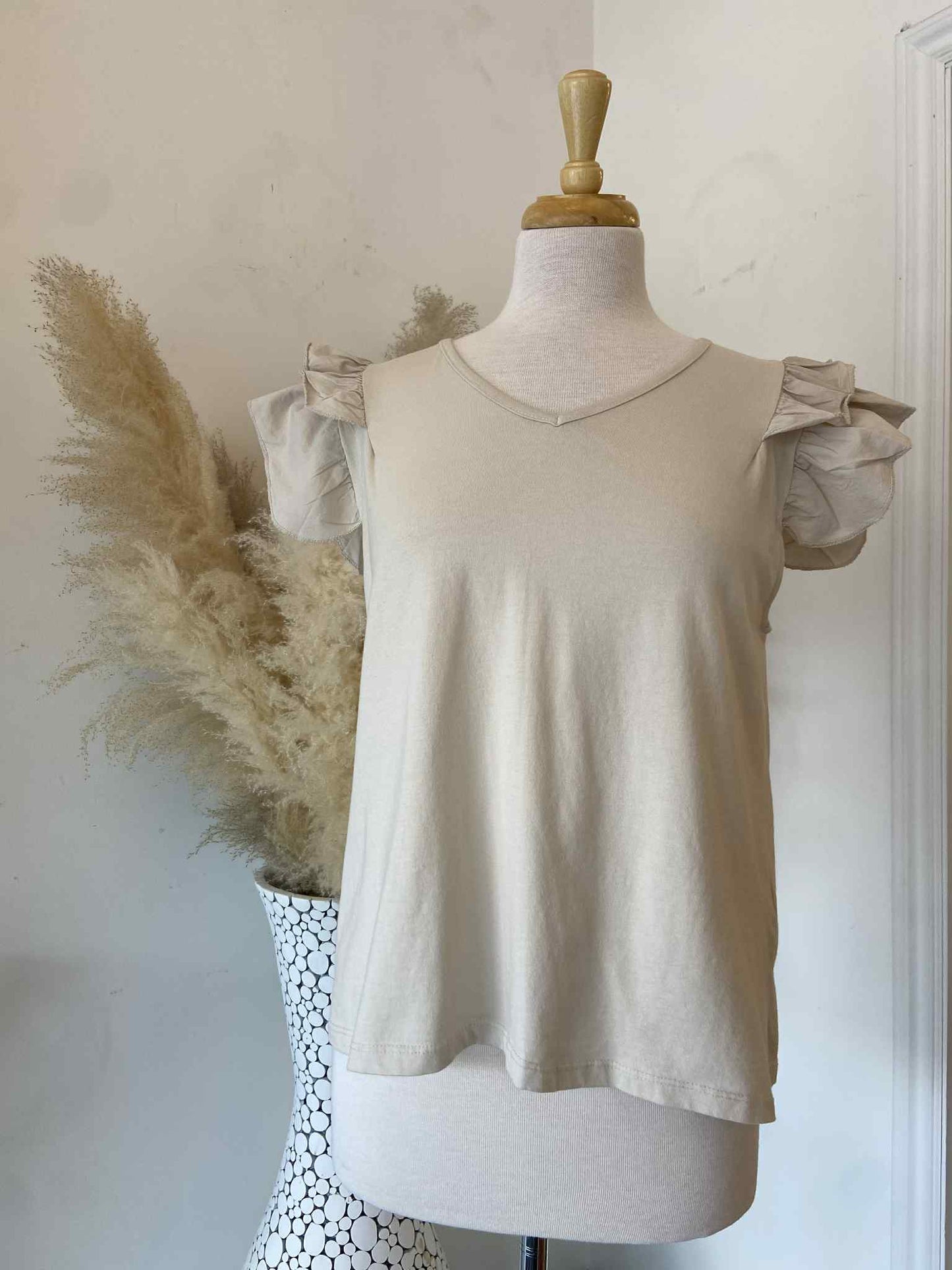 Luka Ruffle Tank ~ Coconut