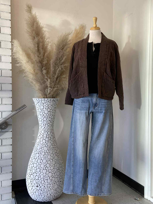 Blake Quilted Cardigan ~ Coffee Bean