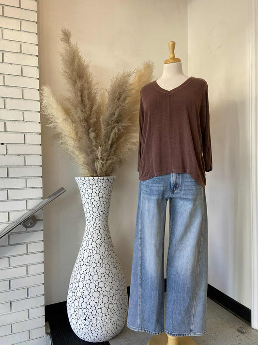 Leni V-Neck Dolman Top ~ Huckleberry