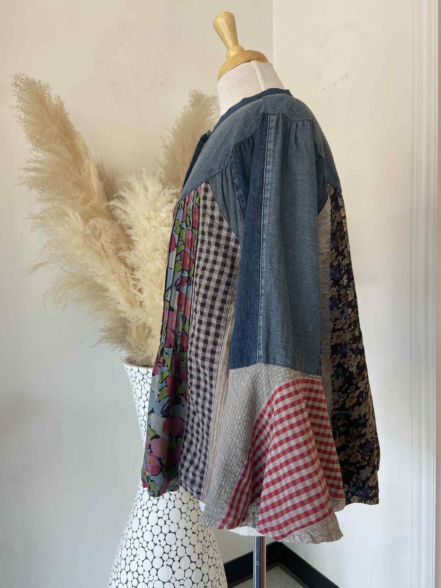 Linea Flare Sleeve Top ~ Pink Flower