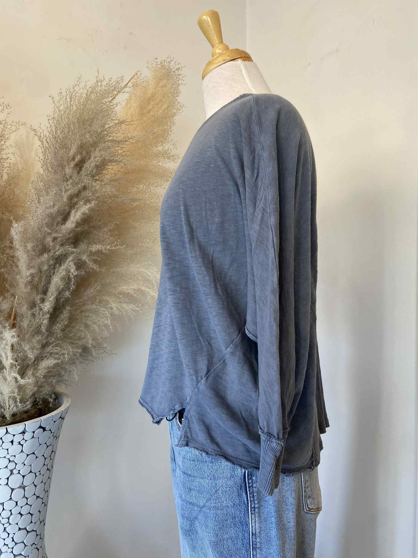 Dani Dolman Top ~ Pigeon Blue