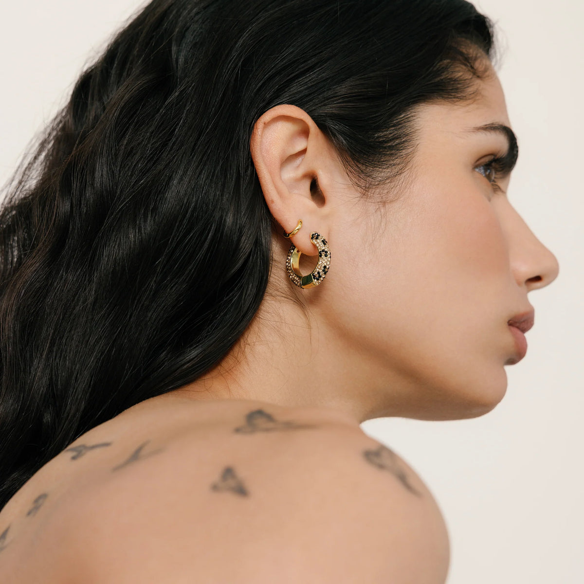 Medium Reversible Sparkle Hoops - Leopard / Espresso