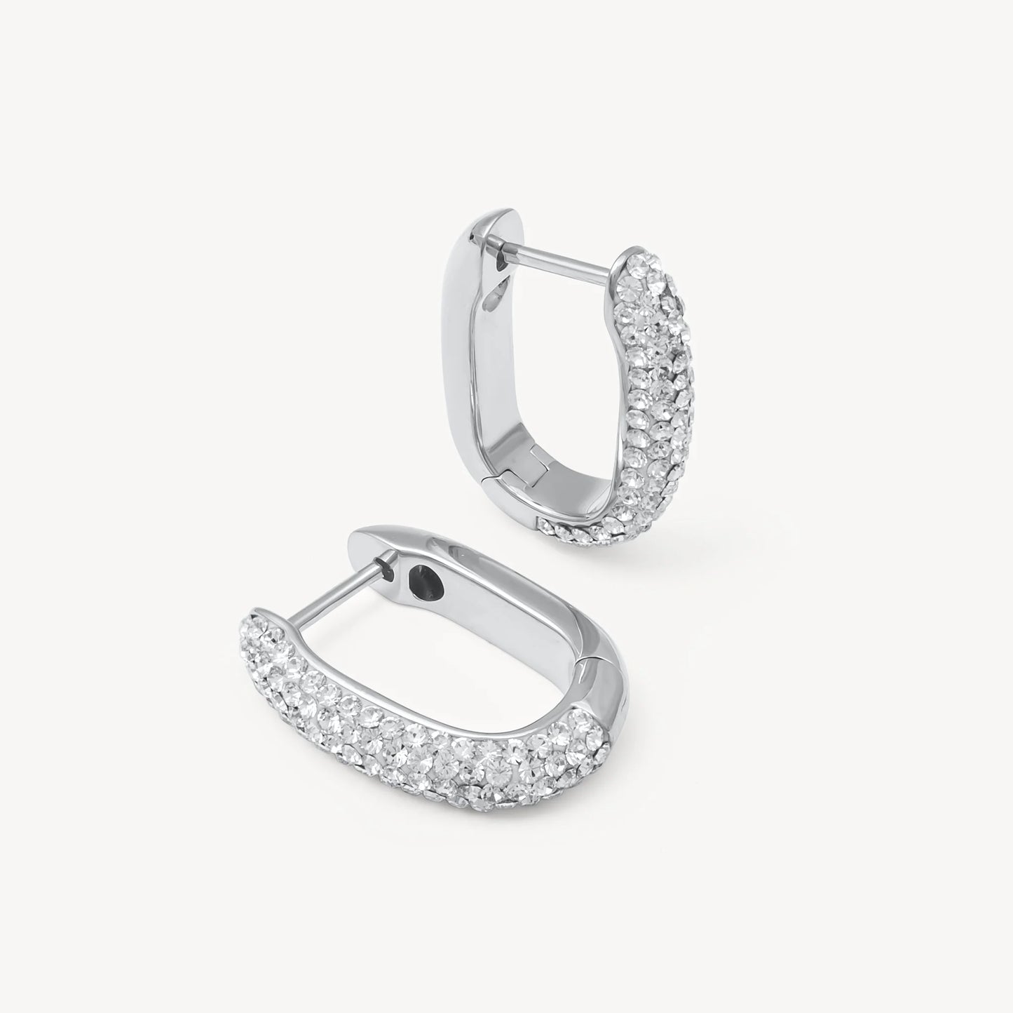 Reversible Sparkle Link Hoop Earrings - 3 Colours