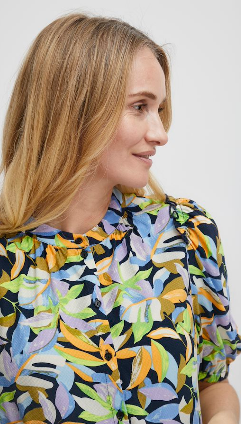 Kami Blouse - Blazing Orange Mix