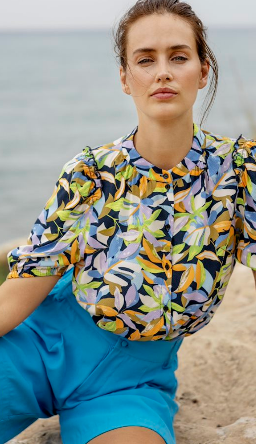 Kami Blouse - Blazing Orange Mix