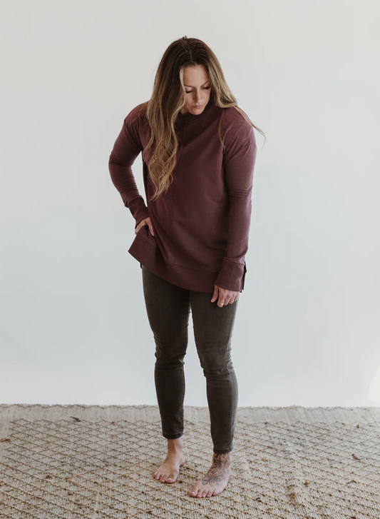 Blondie Wheat Sweater ~ Berry