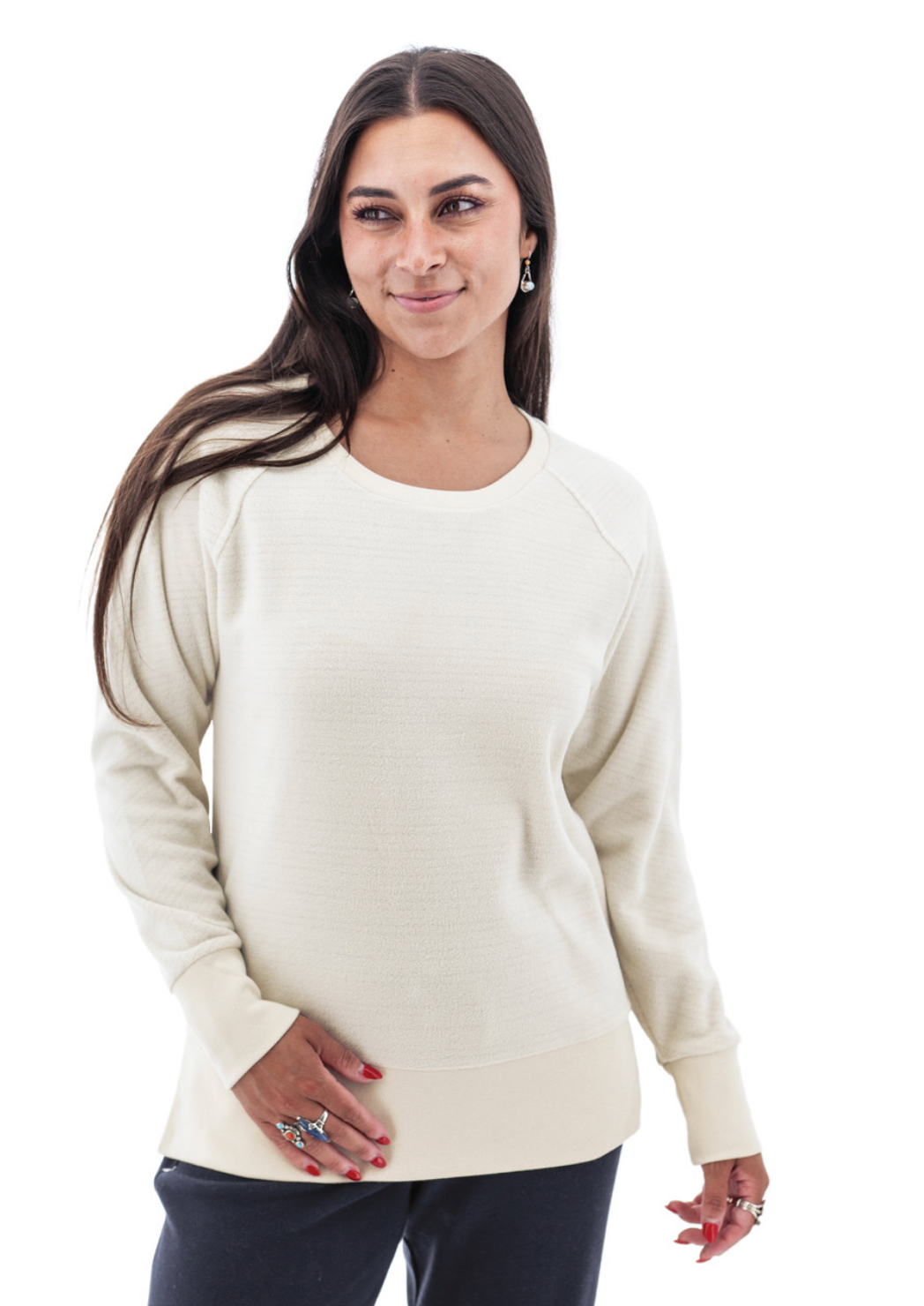 Shiloh Fleece Pullover ~ Egret