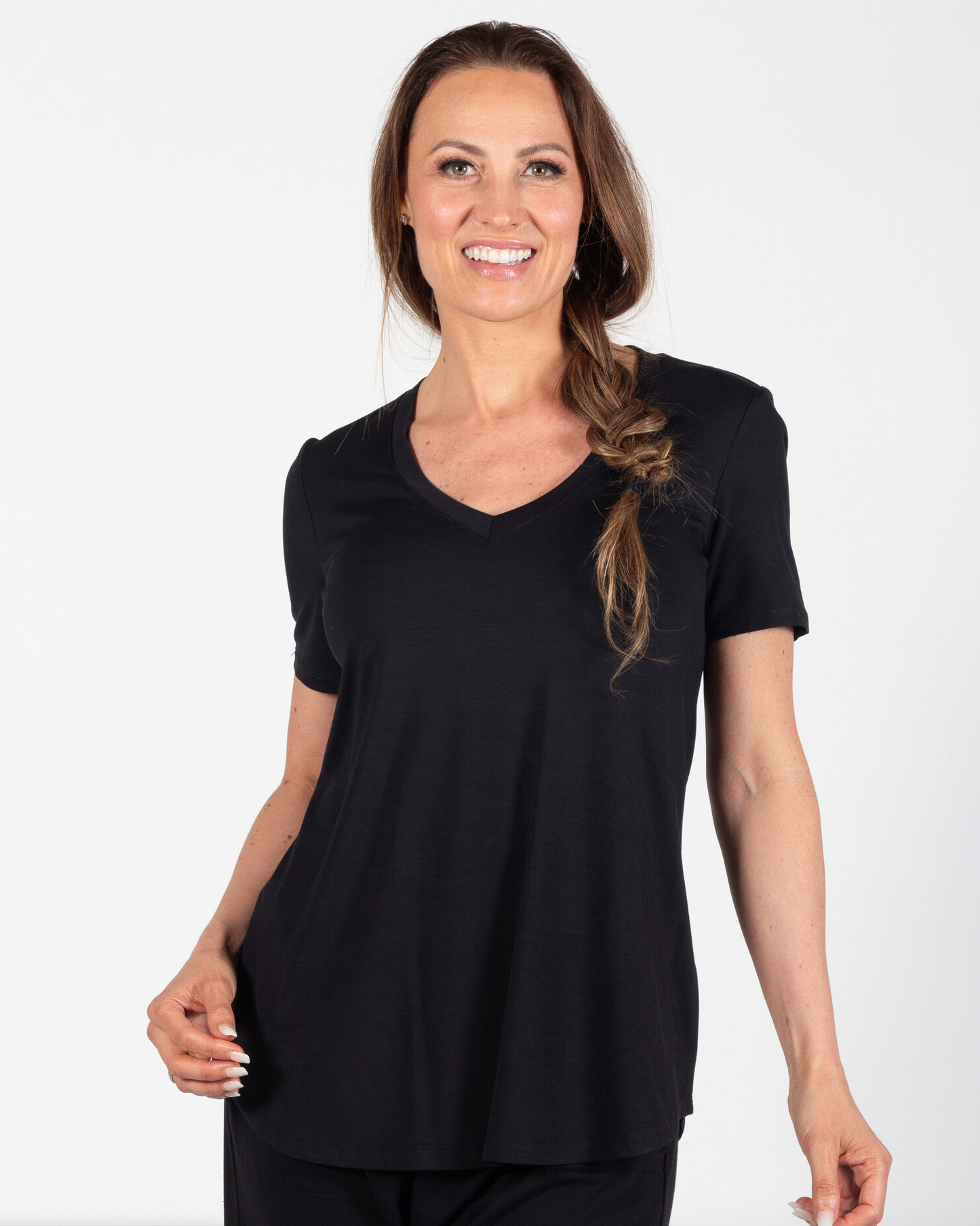 Mila V Neck Top ~ Black