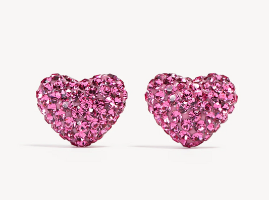 Sparkle Heart Stud Earrings