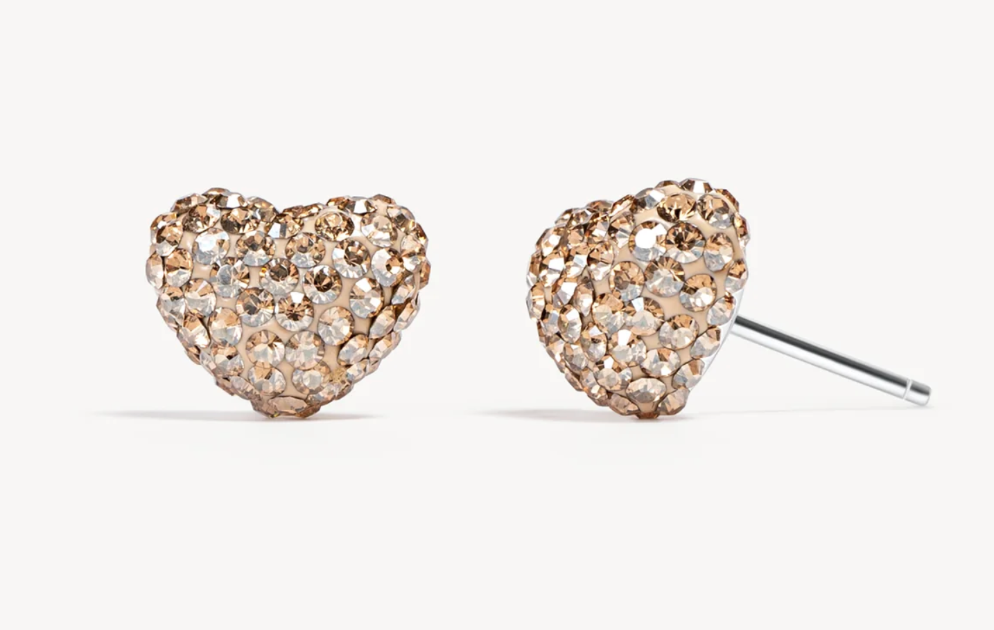 Sparkle Heart Stud Earrings