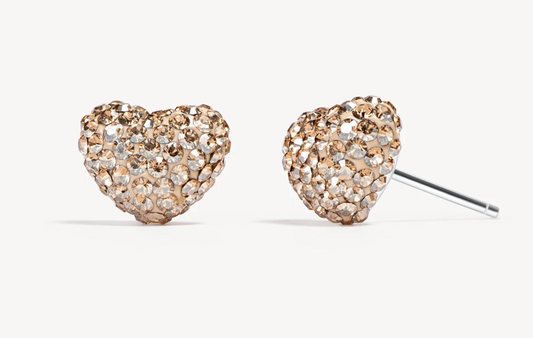 Sparkle Heart Stud Earrings