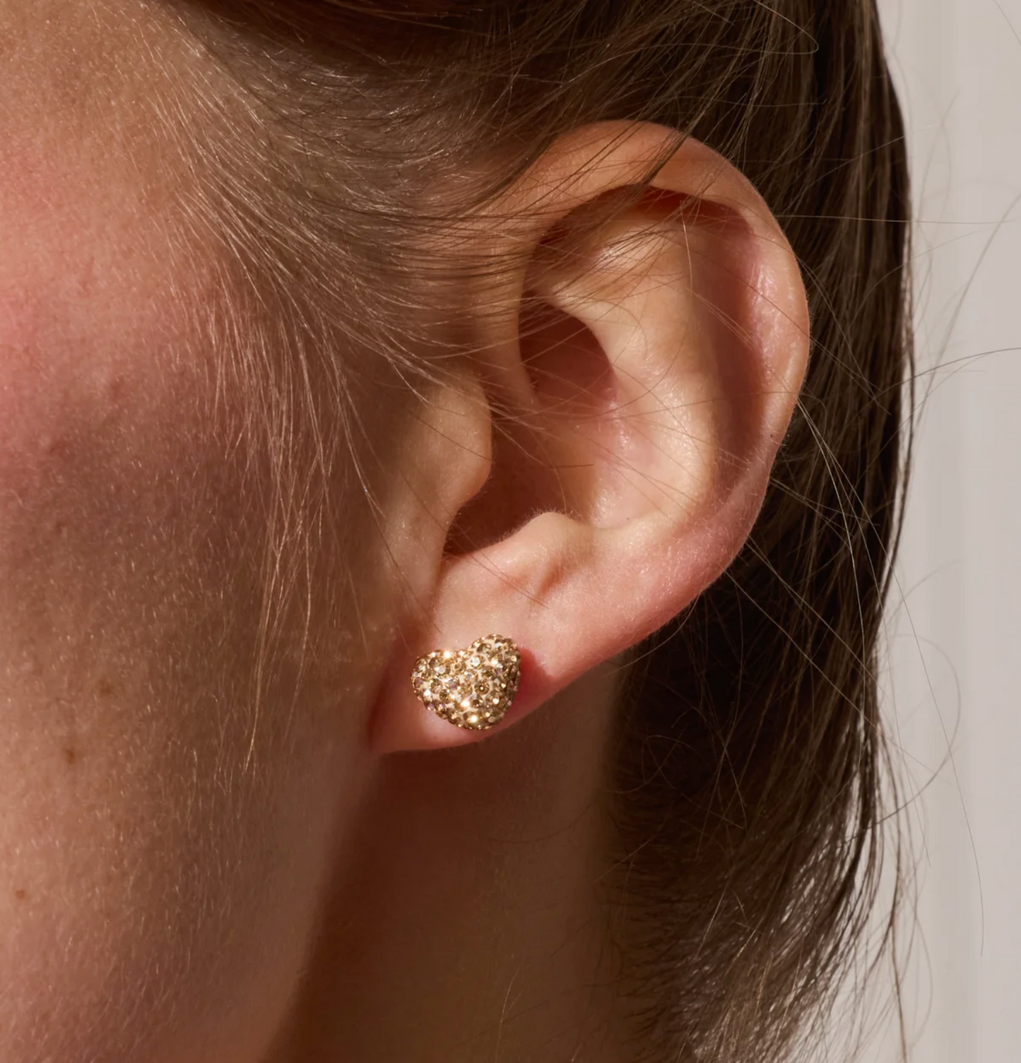 Sparkle Heart Stud Earrings