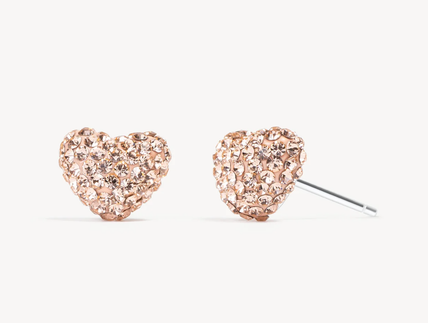 Sparkle Heart Stud Earrings