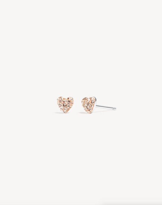 Mini Sparkle Heart Stud Earrings