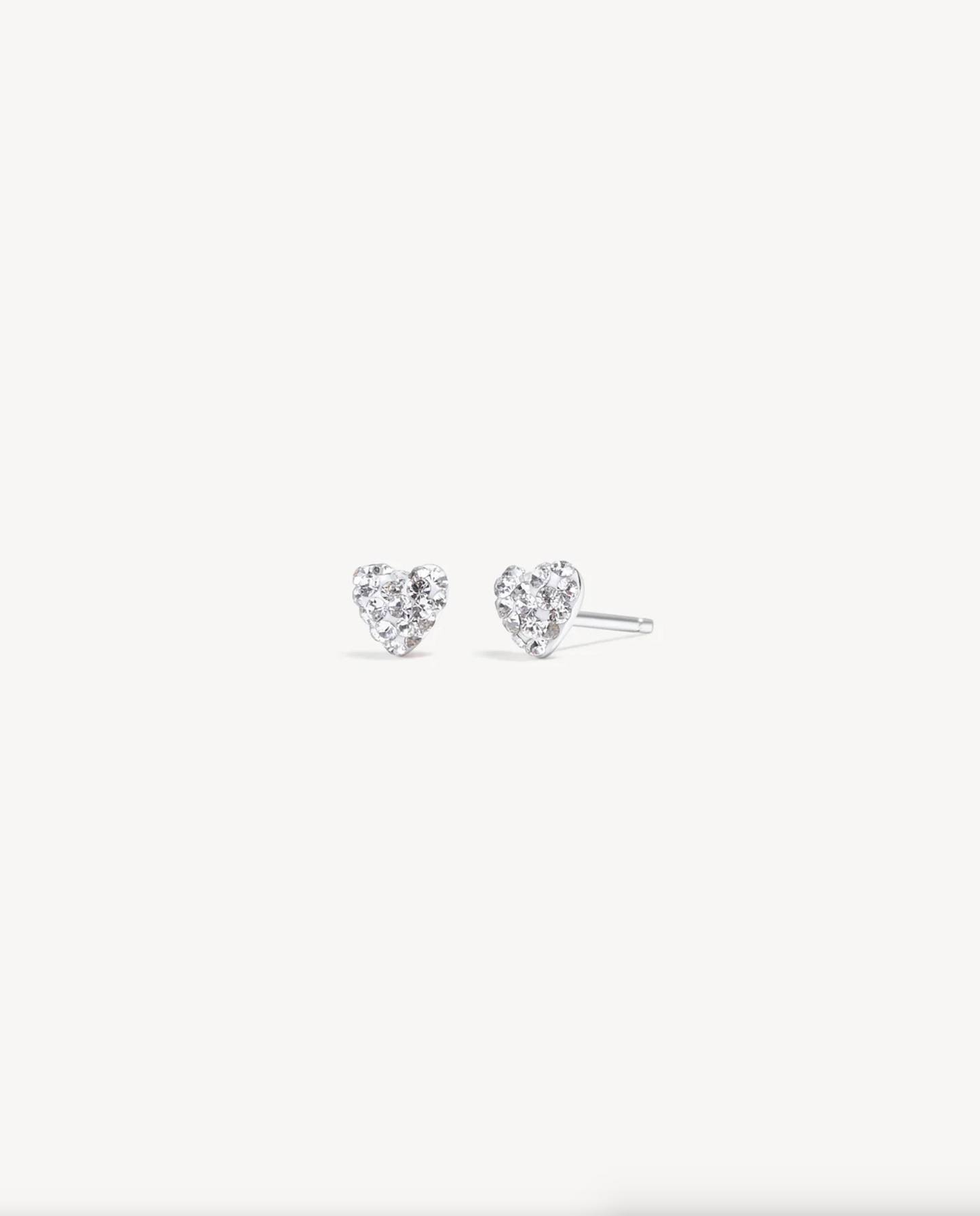 Mini Sparkle Heart Stud Earrings
