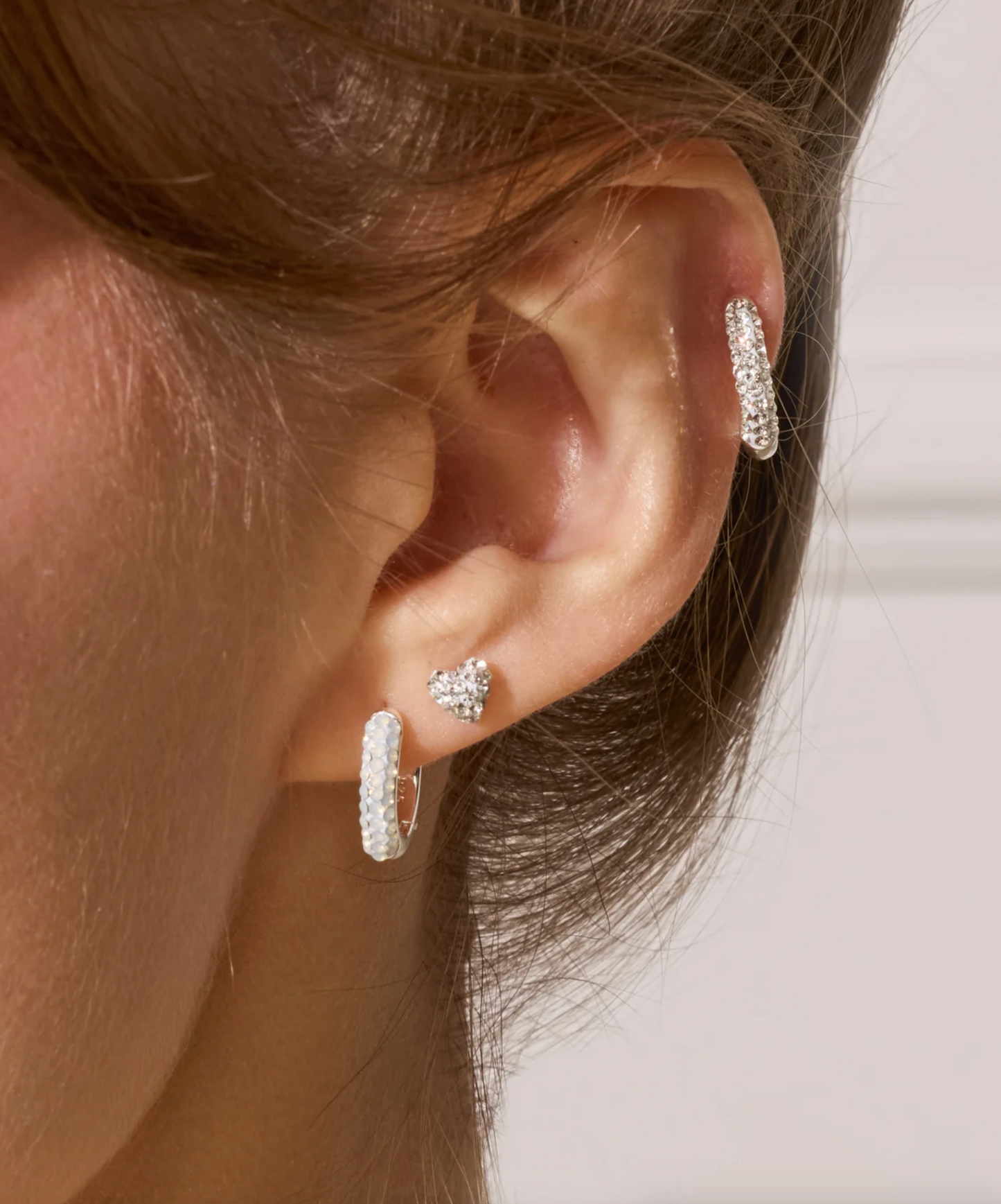 Mini Sparkle Heart Stud Earrings