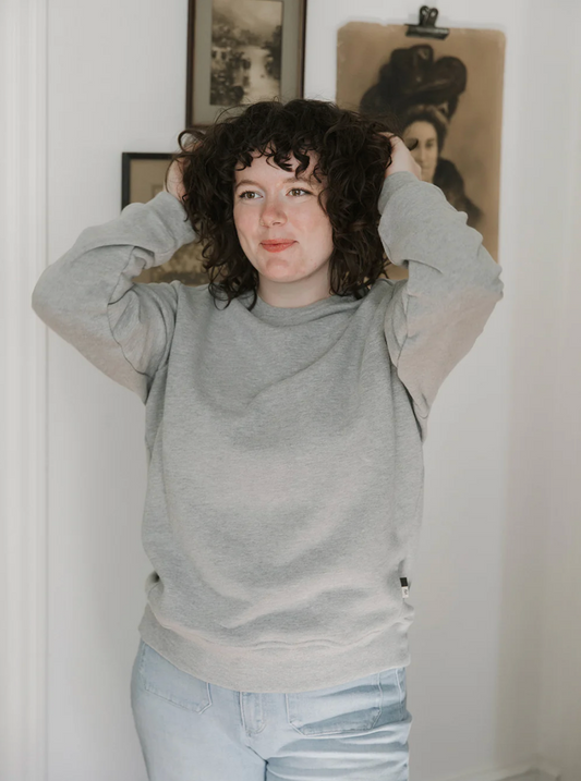 Classic Camp Unisex Crew Sweater ~ Heather Grey