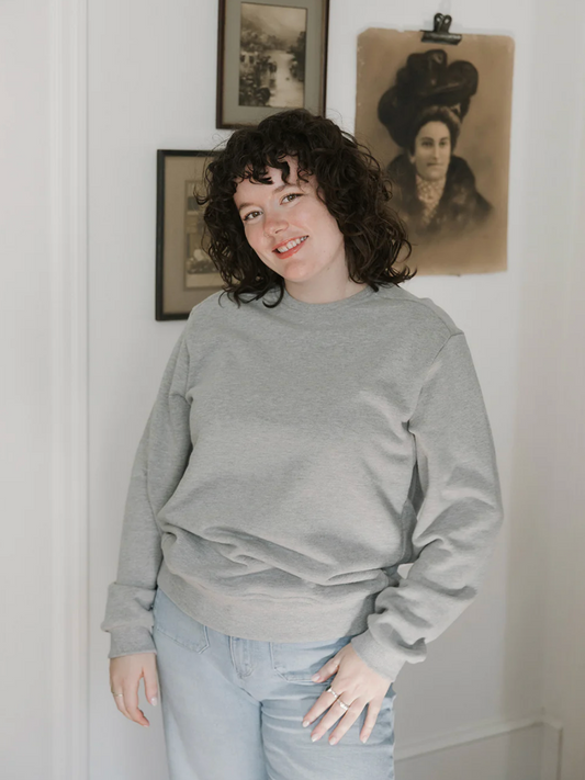 Classic Camp Unisex Crew Sweater ~ Heather Grey