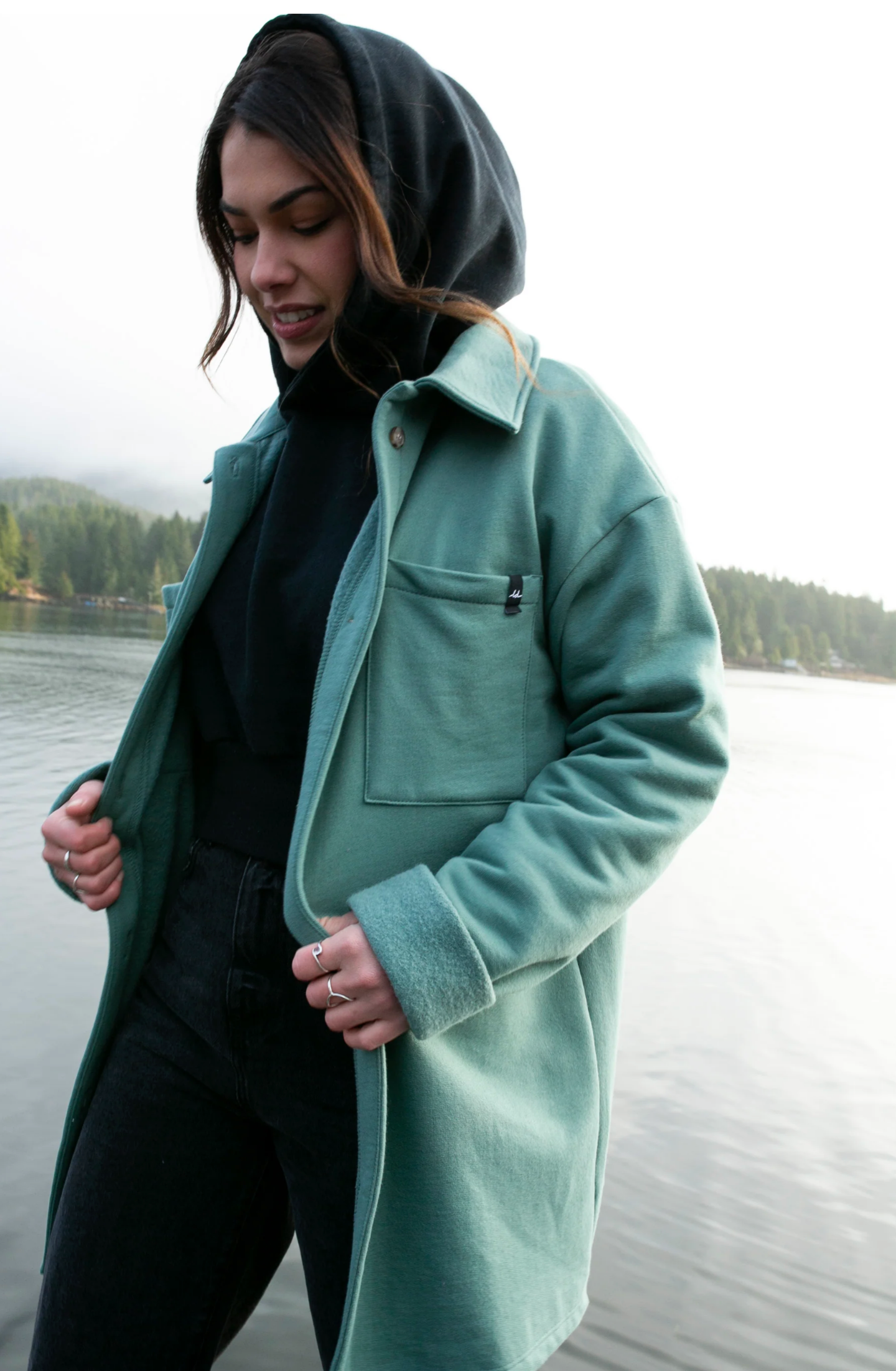 Shaw Fleece Button Up Shirt ~ Emerald Green