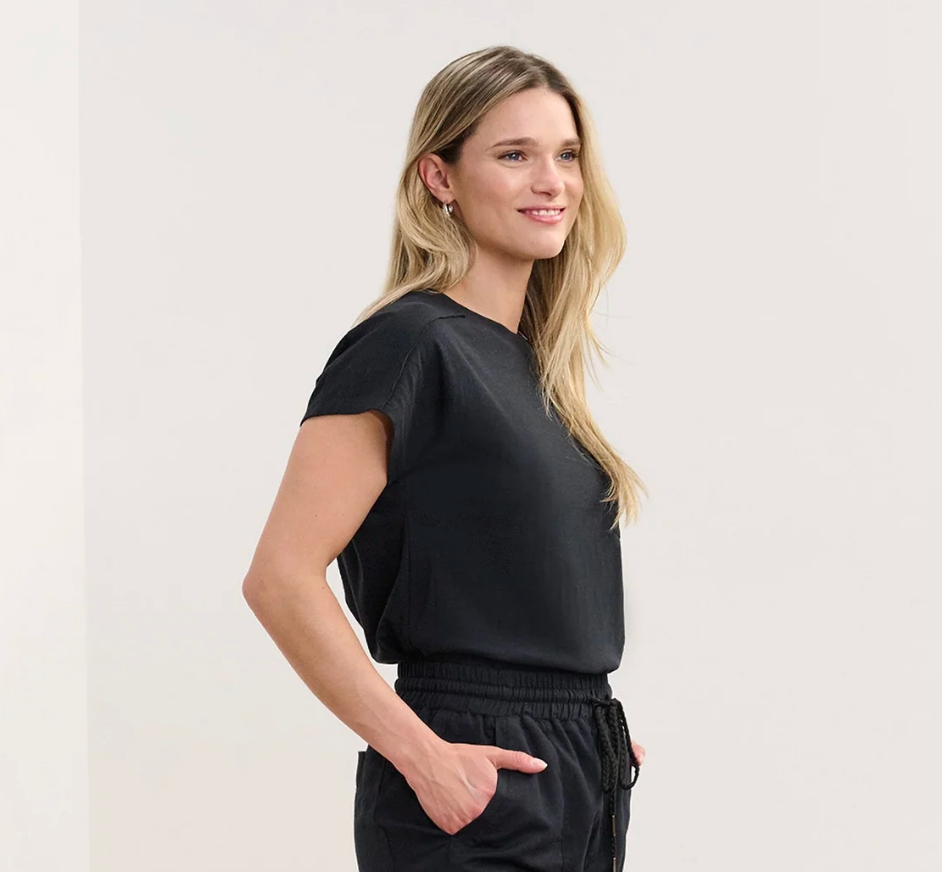 Slouchy Pocket Tee ~ Black