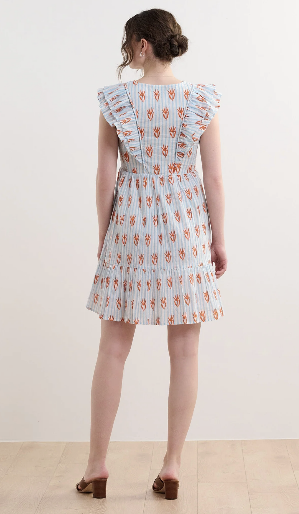 Zoe Ruffle Sleeve Dress ~ Floral Stripes