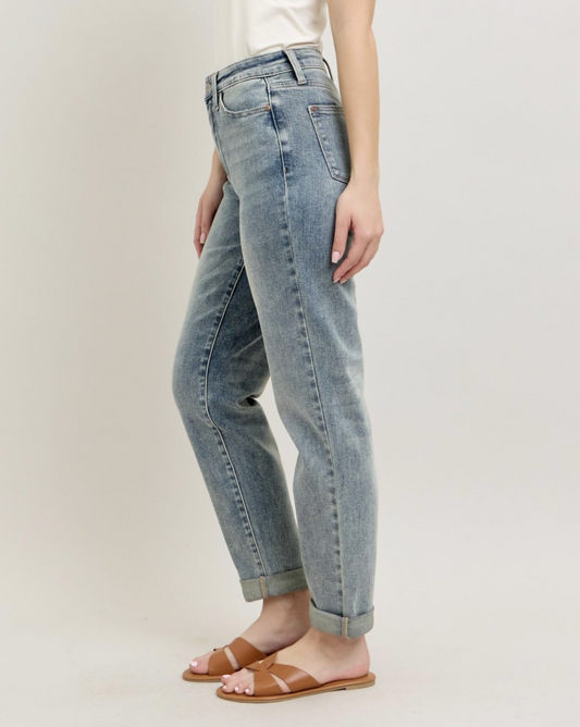 Moraine Double Cuff Boyfriend Jean { Reg & Curve }