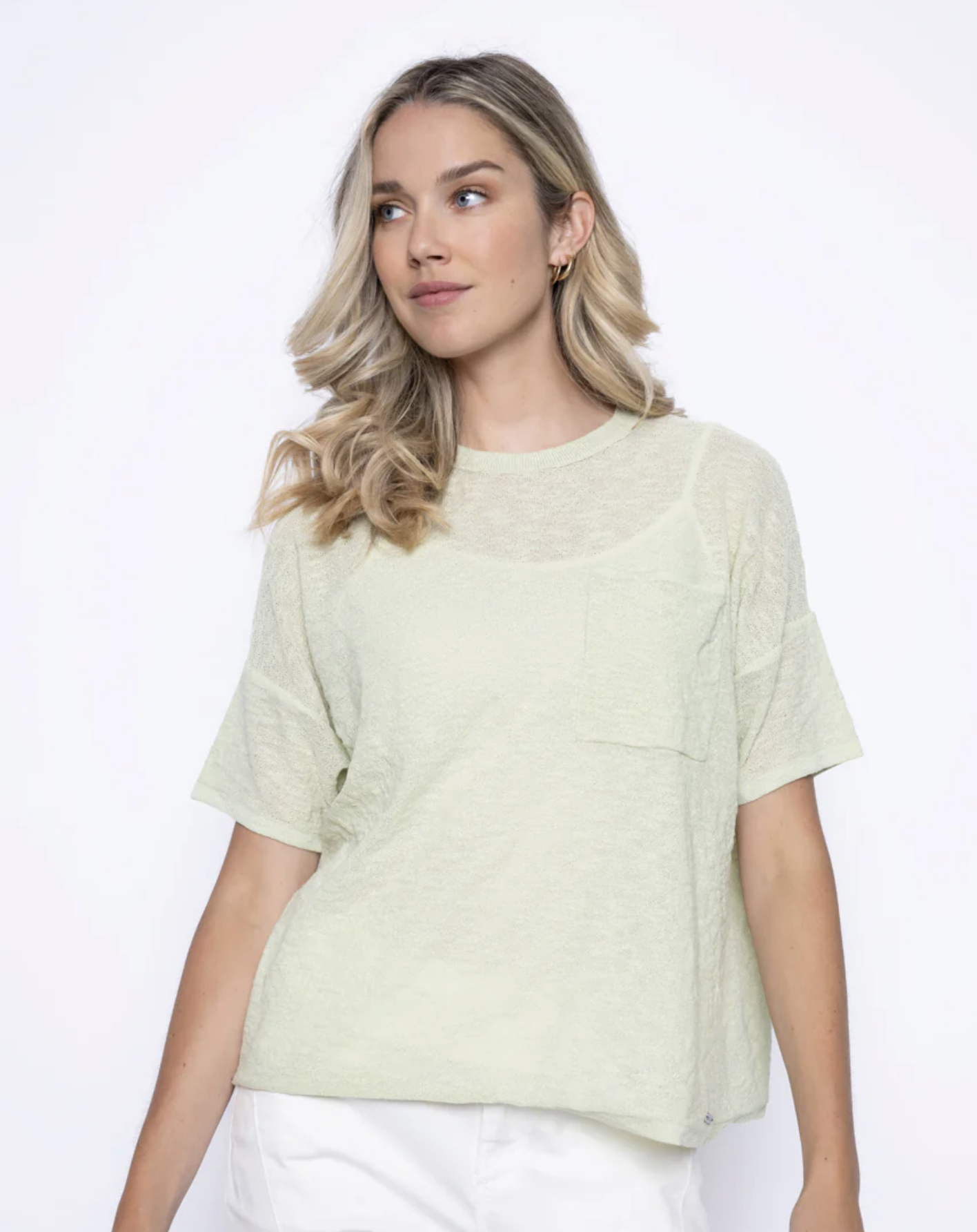 Etta Textured Top ~ Honeydew