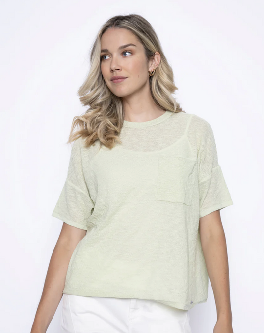 Etta Textured Top ~ Honeydew