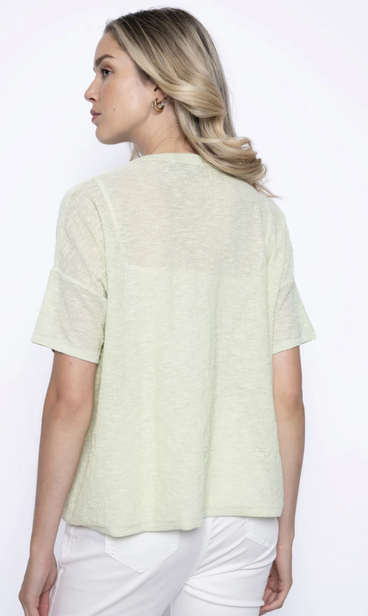 Etta Textured Top ~ Honeydew