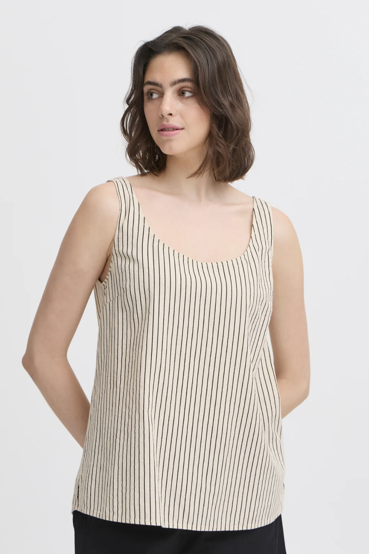 Maddy Tank ~ Black Stripe