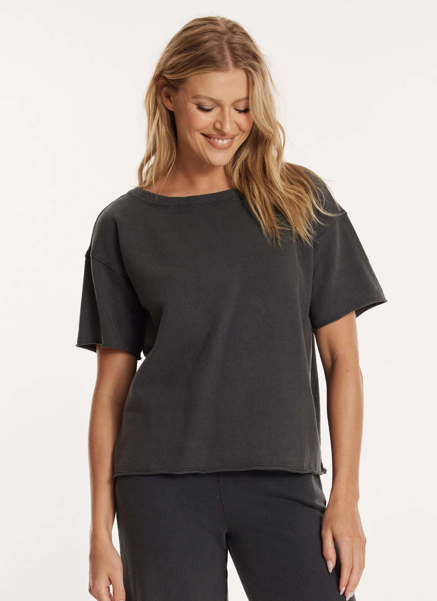 Kathy Boxy Top ~ Washed Ebony
