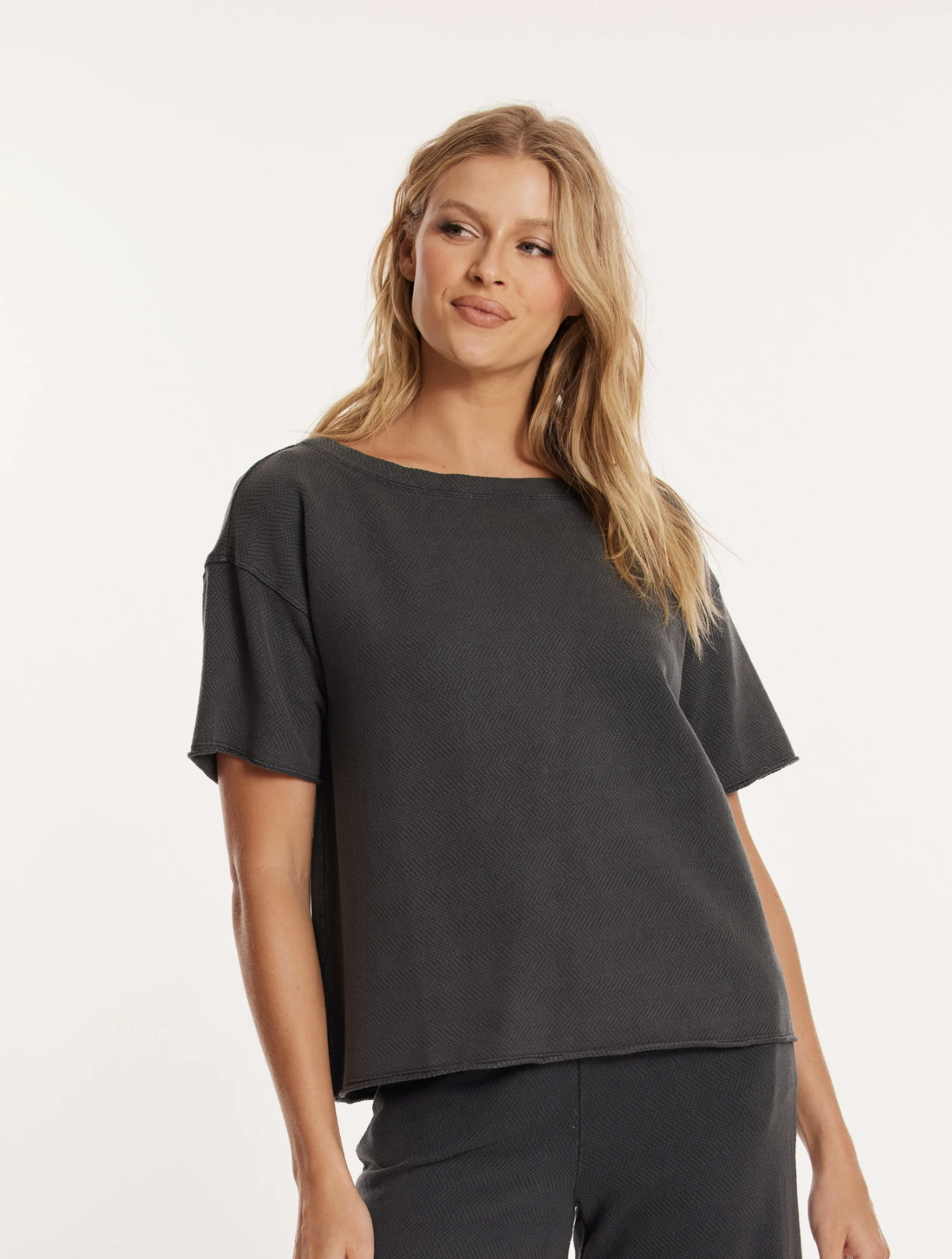 Kathy Boxy Top ~ Washed Ebony