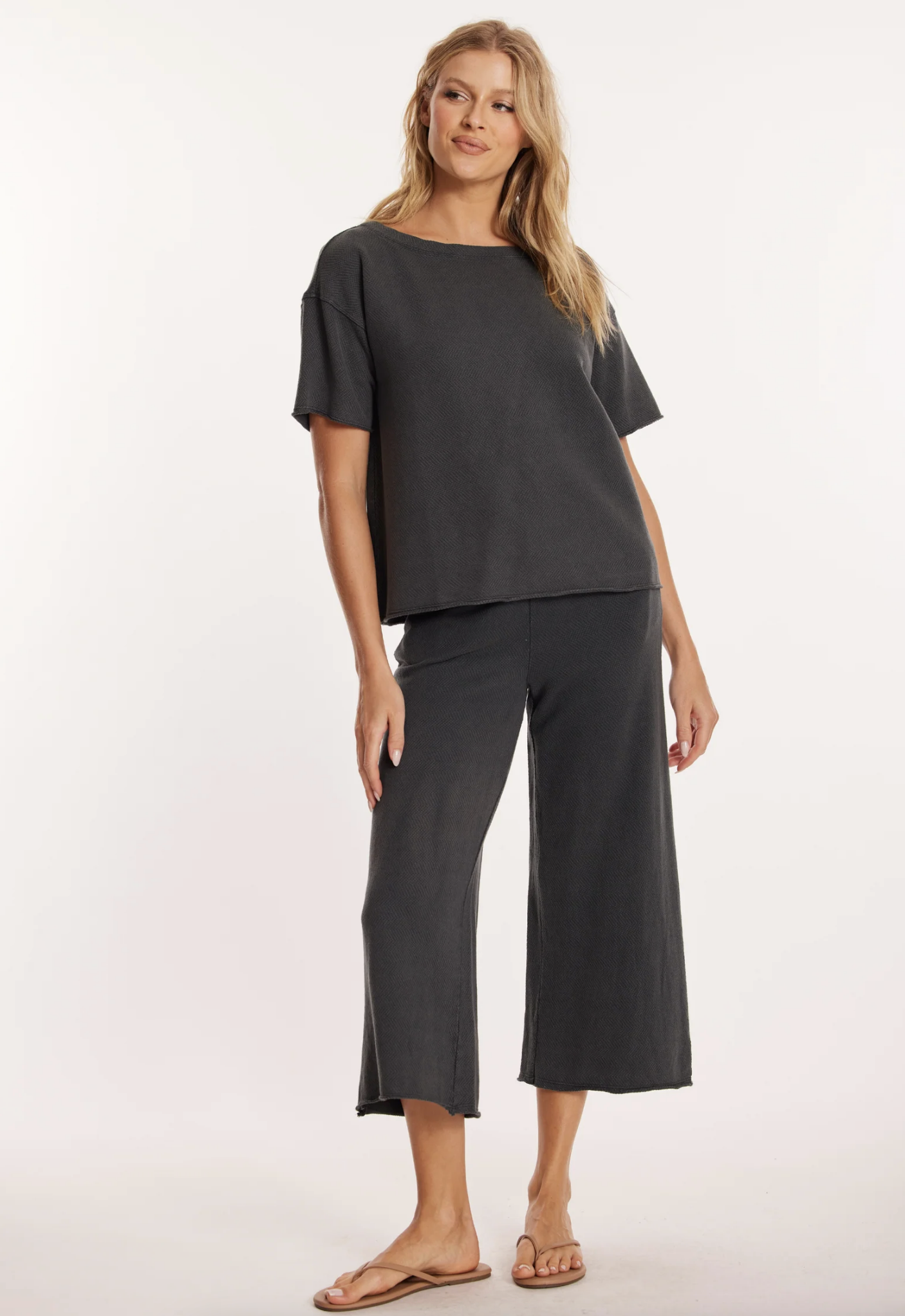 Kathy Boxy Top ~ Washed Ebony