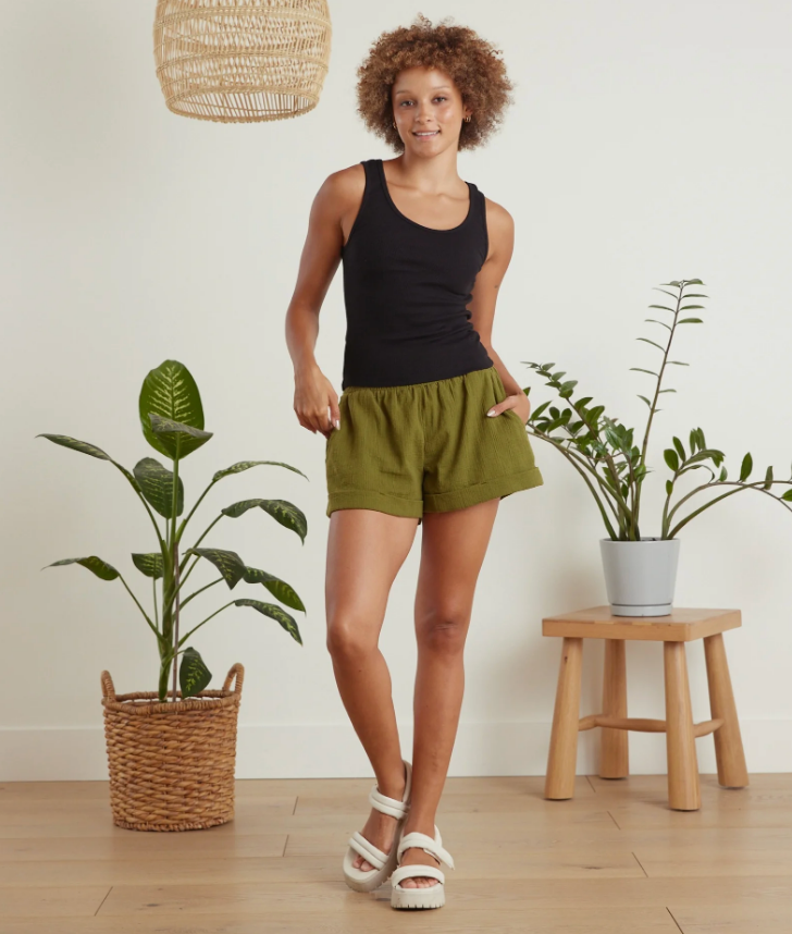 Geo Shorts ~ Olive