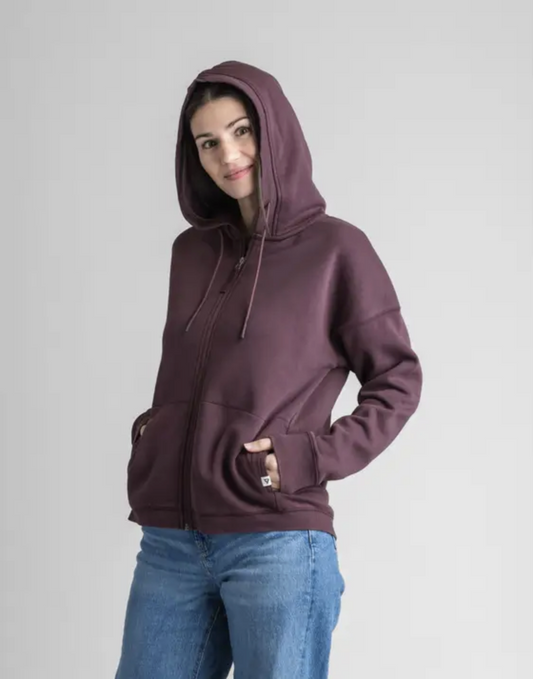 Gabriella Full Zip Hoodie ~ Bitter Chocolate